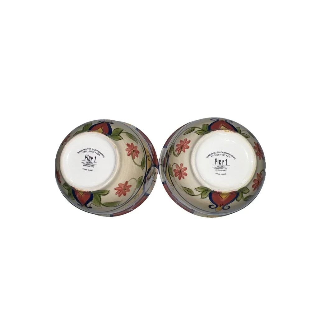 Vintage Pier 1 Vallarta 6-Piece Earthenware Place Setting Hand painted Retired